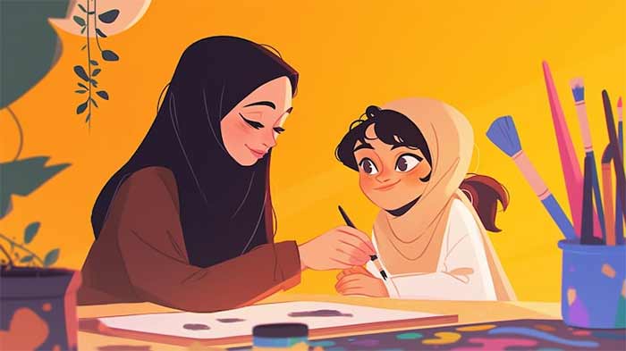 هدایت تحصیلی مادر به فرزند 